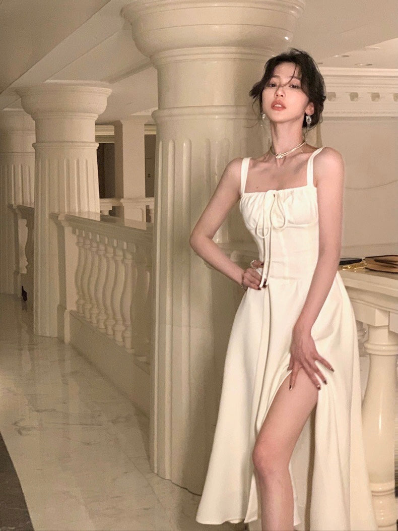 XS~L] 2Color slit corset long one-piece dress – Romantic Holiday