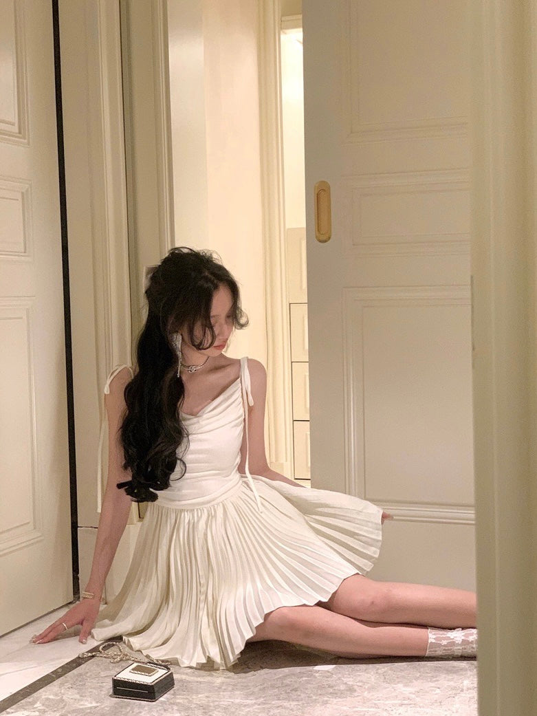 [XS~L] (Short) Pleated ballerina dress