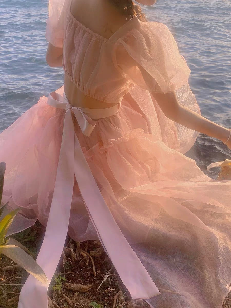 ワンピース YOURMLE PUFF SLEEVE RIBBON DRESS PUFF SLEEVE RIBBON DRESS