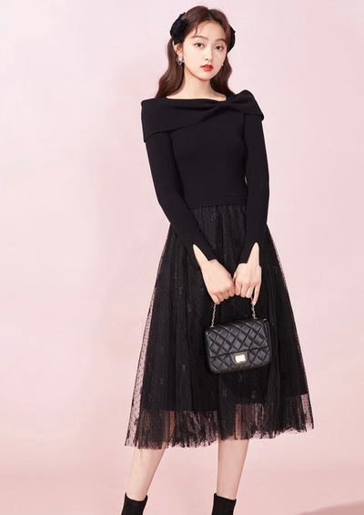 [S~L] Ballerina Tulle One-Piece (Black) / Ballerina Tulle One Piece / Romantic Holiday