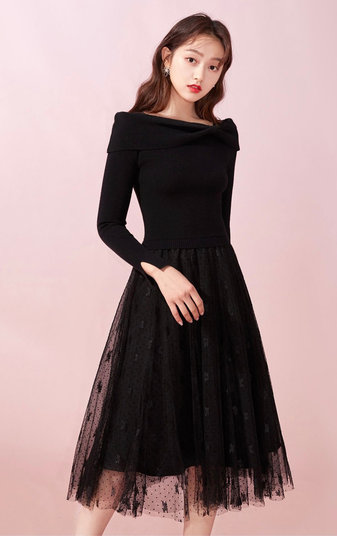 [S~L] Ballerina Tulle One-Piece (Black) / Ballerina Tulle One Piece / Romantic Holiday